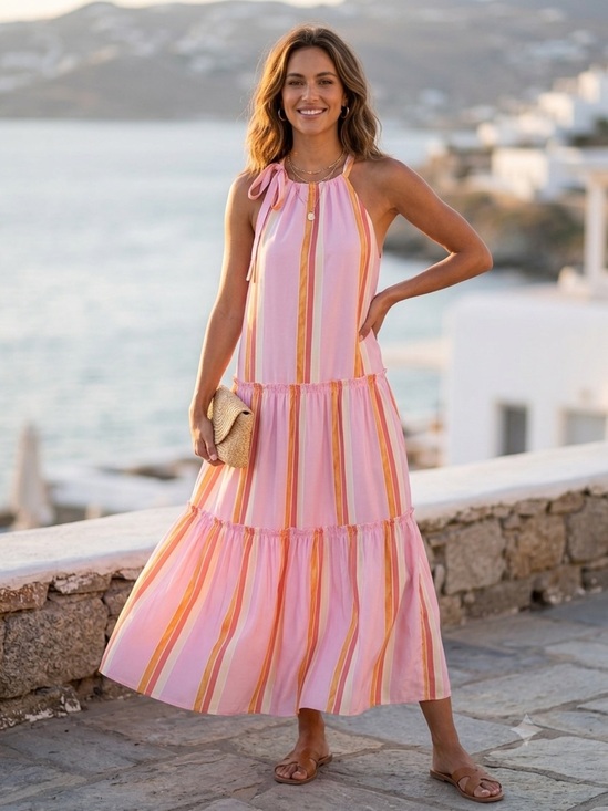 Club Monaco Dresses & Skirts - NWT Club Monaco Amirra Candy Striped silk midi coquette Barbie cottage dress 0